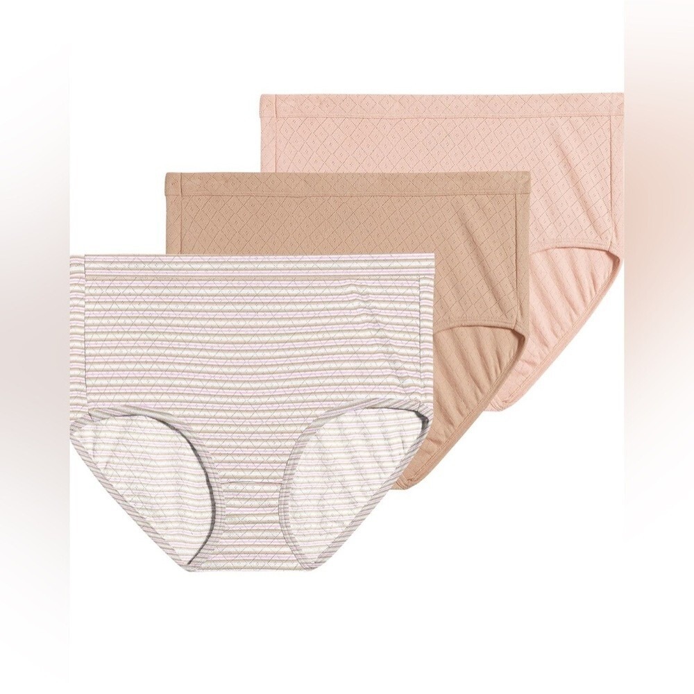 Jockey Elance Breathe Comfort 3 Pack Briefs 10 3XL Nude Assortment 1542